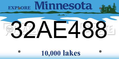 32AE488 Minnesota License Plate