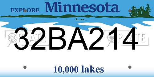 32BA214 Minnesota License Plate