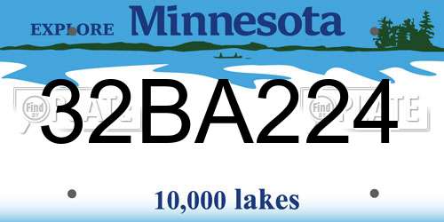 32BA224 Minnesota License Plate