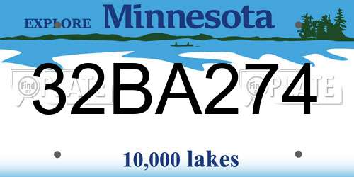 32BA274 Minnesota License Plate