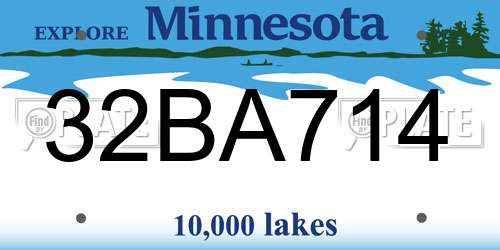 32BA714 Minnesota License Plate