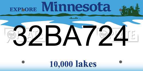 32BA724 Minnesota License Plate
