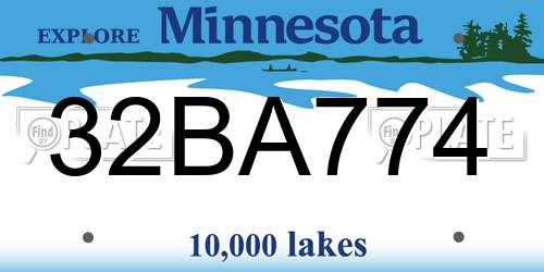 32BA774 Minnesota License Plate