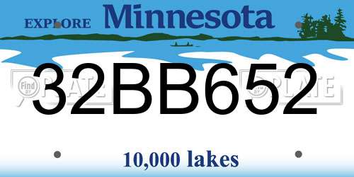 32BB652 Minnesota License Plate