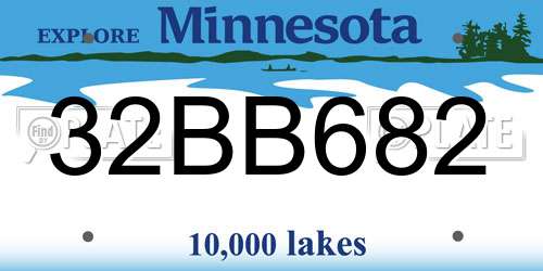 32BB682 Minnesota License Plate