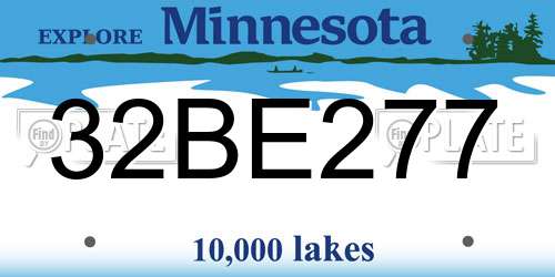 32BE277 Minnesota License Plate