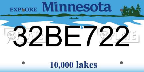 32BE722 Minnesota License Plate