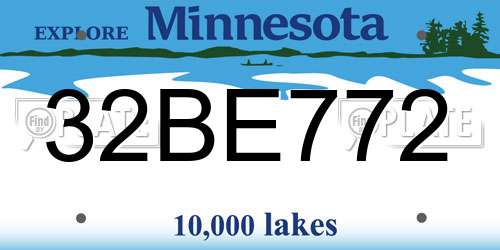 32BE772 Minnesota License Plate