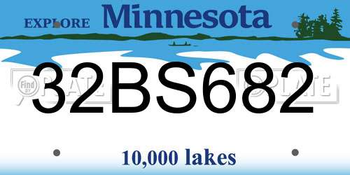 32BS682 Minnesota License Plate