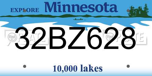 32BZ628 Minnesota License Plate