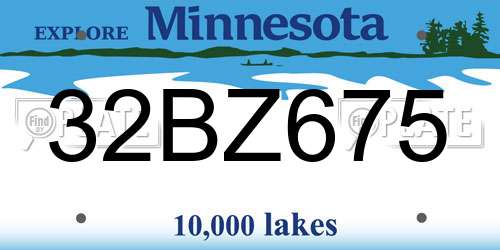 32BZ675 Minnesota License Plate