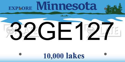 32GE127 Minnesota License Plate