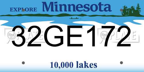 32GE172 Minnesota License Plate