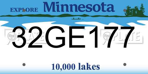 32GE177 Minnesota License Plate