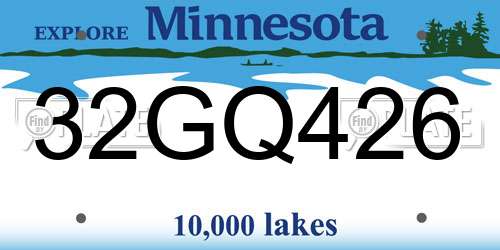 32GQ426 Minnesota License Plate