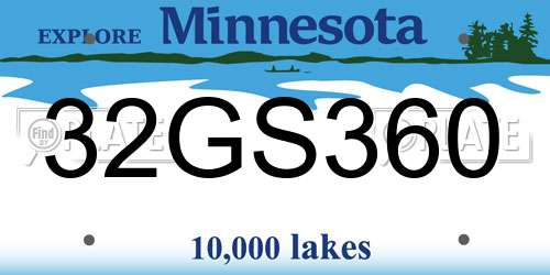32GS360 Minnesota License Plate