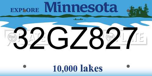 32GZ827 Minnesota License Plate