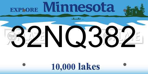32NQ382 Minnesota License Plate