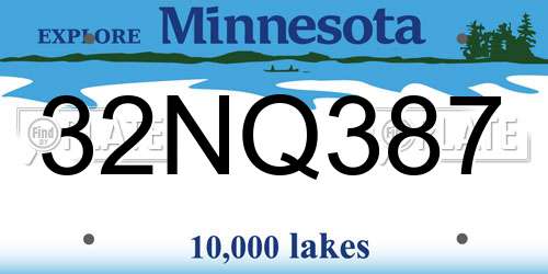 32NQ387 Minnesota License Plate