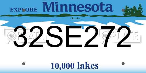 32SE272 Minnesota License Plate