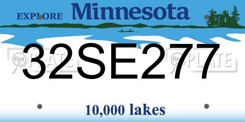 32SE277 Minnesota License Plate