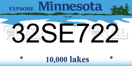 32SE722 Minnesota License Plate