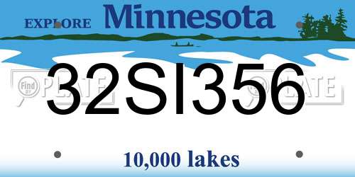 32SI356 Minnesota License Plate
