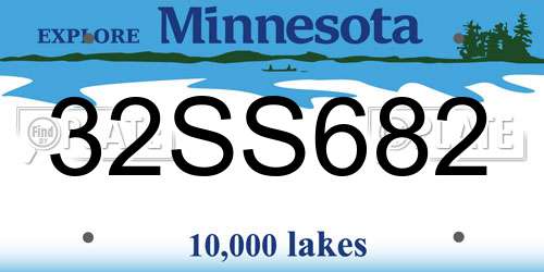 32SS682 Minnesota License Plate