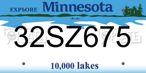32SZ675 Minnesota License Plate