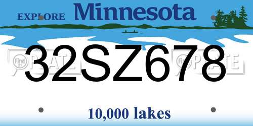32SZ678 Minnesota License Plate