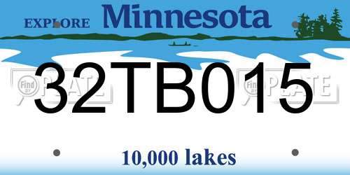32TB015 Minnesota License Plate