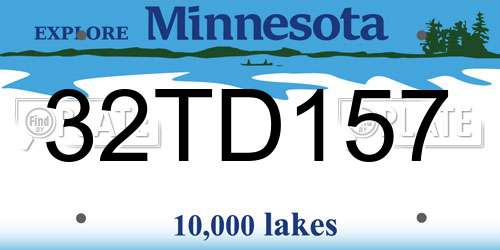 32TD157 Minnesota License Plate