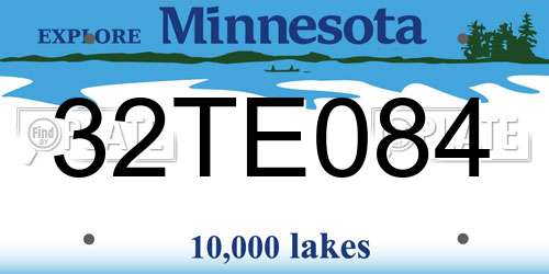 32TE084 Minnesota License Plate