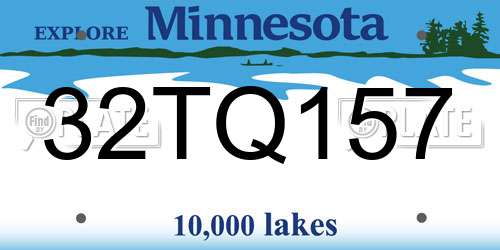 32TQ157 Minnesota License Plate