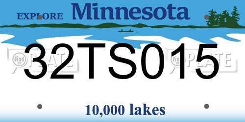 32TS015 Minnesota License Plate