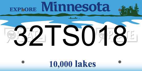 32TS018 Minnesota License Plate