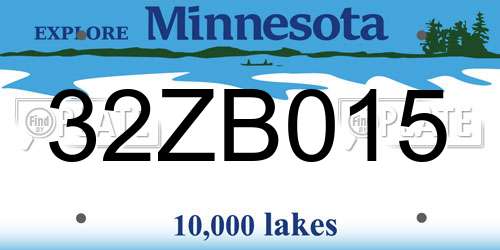 32ZB015 Minnesota License Plate
