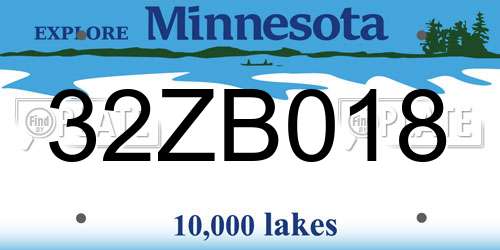 32ZB018 Minnesota License Plate