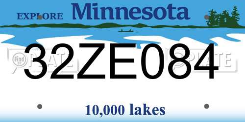 32ZE084 Minnesota License Plate