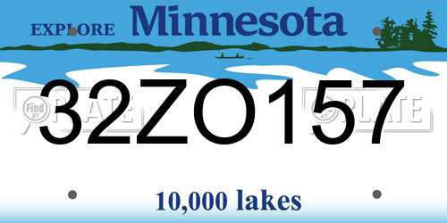 32ZO157 Minnesota License Plate