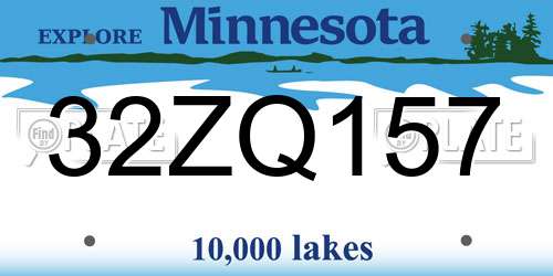 32ZQ157 Minnesota License Plate