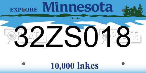32ZS018 Minnesota License Plate