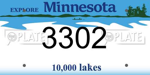 3302 Minnesota License Plate