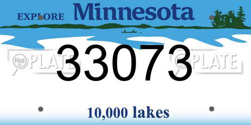 33073 Minnesota License Plate