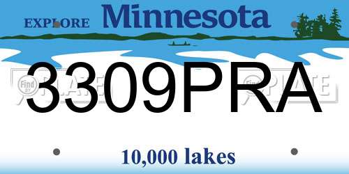 3309PRA Minnesota License Plate