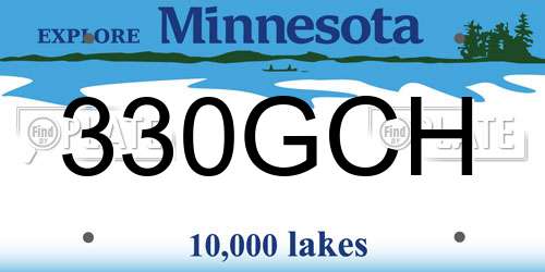 330GCH Minnesota License Plate