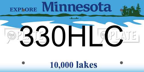 330HLC Minnesota License Plate