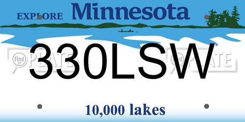 330LSW Minnesota License Plate