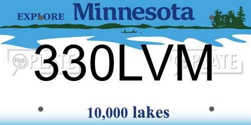 330LVM Minnesota License Plate