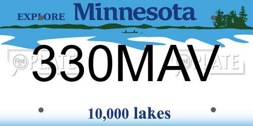 330MAV Minnesota License Plate